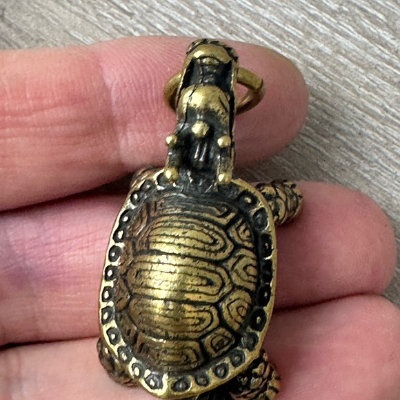 Solid Brass Handmade Turtle DIY Necklace Car Pendant Knife Beads Brass Lucky Tur - Picture 9 of 15